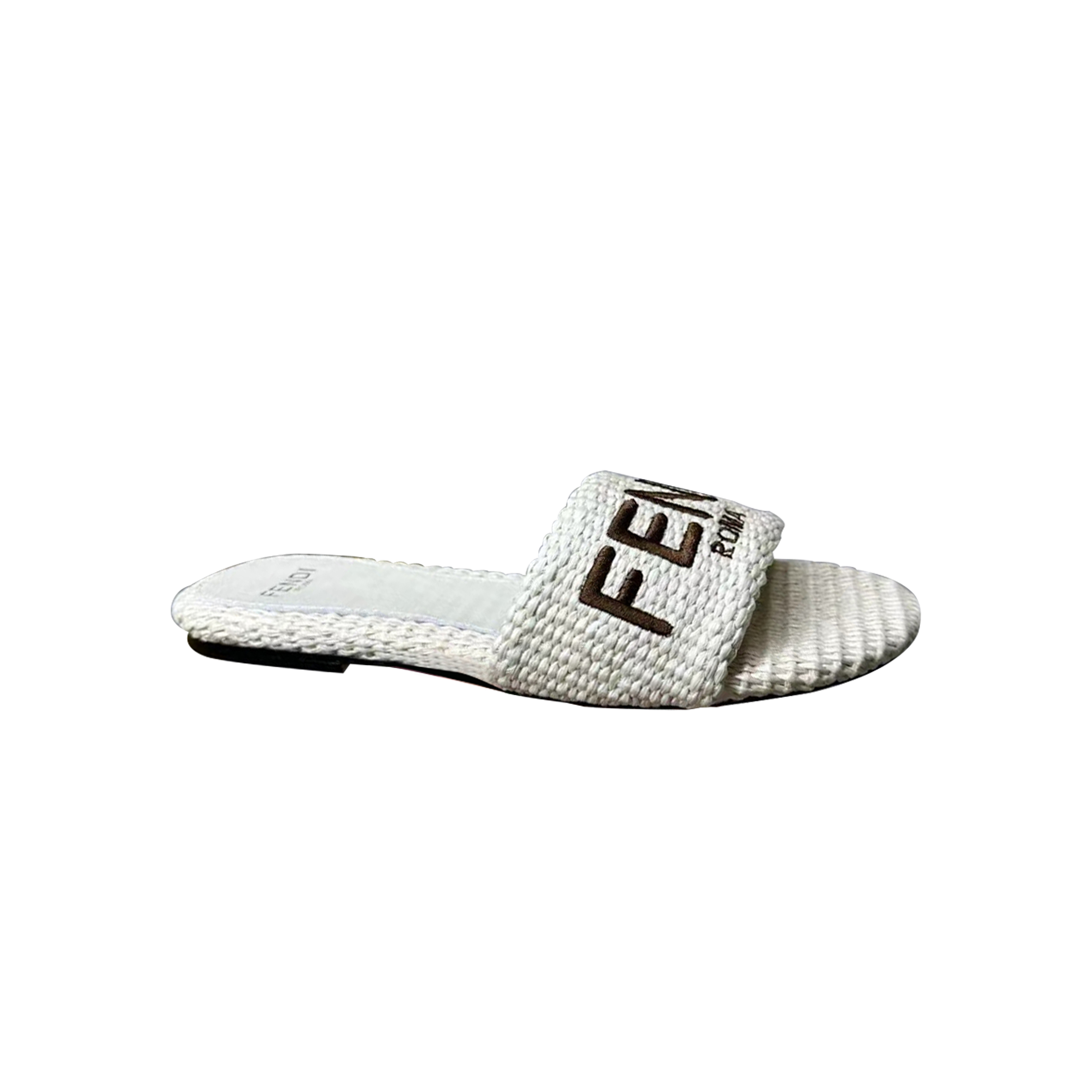 FENDI SIGNATURE NATURAL RAFFIA SLIDES 8R8093AORGF1P8S